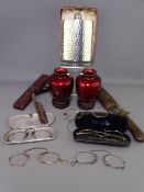 VINTAGE & LATER COLLECTABLES, a quantity to include a pair of red cloisonne vases on stands, a Pal