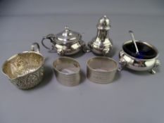 SMALL SILVER - a parcel to include a small floral embossed cream jug, Birmingham 1895, a three piece