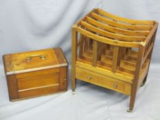 REPRODUCTION MAHOGANY CANTERBURY and a vintage mahogany sewing machine case, 49.5 and 46cm widths