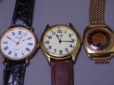 9CT GOLD SQUARE CASED WRISTWATCH with flat link bracelet strap and hallmarked clasp, 39.5grms