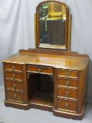 VICTORIAN MAHOGANY DRESSING CHEST with dog kennel centre below a central drawer on an inverted