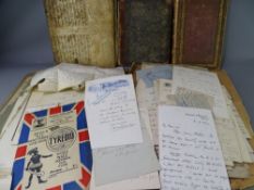 LITERARY AGENCY EPHEMERA and hand written books, a quantity, including a velum bound written Latin