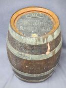 VINTAGE BULMER HEREFORD BARREL with oval mounted plaque 'AE716', 46cms H
