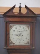 CIRCA 1830 OAK LONGCASE CLOCK by James Condliff Liverpool, 13in square dial with painted bird