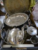 SILVERPLATE & BRASS - brass charger, Spong coffee mill ETC