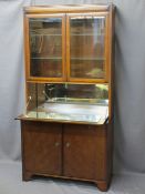 STAG MAHOGANY COCKTAIL CABINET/DISPLAY, 183cms H, 91cms W, 43cms max D