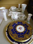 AYNSLEY WILD TUDOR, Royal Crown Derby Posy vase and cabinet plates by Royal Worcester and Aynsley