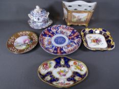 AMHERST, IMARI, NORITAKE and hand painted tableware, a selection including two early Cobalt gilt and