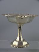 SEGMENTED FORM PEDESTAL SWEET MEAT DISH, semi-rubbed marks, probably Birmingham 1925, the open