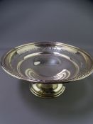 SHEFFIELD SILVER PEDESTAL DISH 1924, 10cms H, 21.5cms D, Maker Robert Fead Mosley, 10.8 troy ozs,