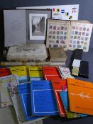 VINTAGE STAMPS & EPHEMERA, a quantity to include OS maps, pocket book of butterflies, a scrap book