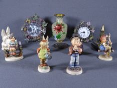 MIXED COLLECTABLES GROUP OF HUMMEL & OTHER FIGURINES, enamel fronted ornamental ware, cloisonne ETC