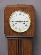 VINTAGE WALNUT GRANDMOTHER CLOCK, 133cms H, 22cms W