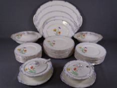 ART DECO STYLE DINNER SERVICE, 40 plus pieces including sauce tureens with ladles and tureens on