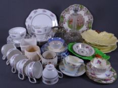 AYNSELY TRIOS, Duchess china part teaset, Carlton and glassware