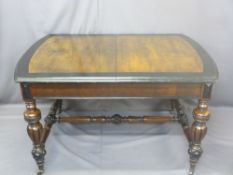 QUALITY RENAISSANCE REVIVAL EXTENDING WALNUT & EBONIZED DINING TABLE with two interior fold-out