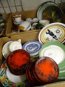 MIXED PORCELAIN & CROCKERY - Wedgwood Sunflower, Eschenbach part tea service ETC, in 2 boxes