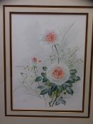 C WILLIAMS watercolour - finely executed still life study of roses, signed, 39 x 29cms
