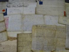 17TH CENTURY & LATER INDENTURES, lease agreements and other legal documentation on velum and