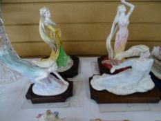 COALPORT FIGURINES - The Elements - 'Air', 'Fire', 'Earth' and 'Water', all with certificates on