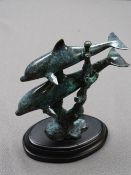 BRONZART SCULPTURE, titled 'Dolphin amongst the Coral', signed Kim B, dated '98, product code AK003,