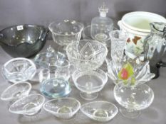 GLASSWARE - an assortment and a china planter