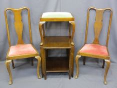 VINTAGE OCCASIONAL FURNITURE, four items including a pair of splatback chairs, an upholstered top