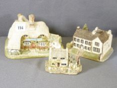 LILLIPUT LANE ORNAMENTS - 'Bronte Parsonage', 'The Thatcher's Rest' and another