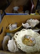 CONTINENTAL CHINA and porcelain in two boxes