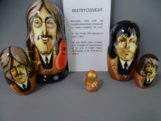 RUSSIAN NESTING DOLLS - The Beatles, hand painted set of five from Matrioska