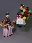 TWO DOULTON FIGURINES titled 'The Orange Lady' HN1759 and 'The Old Balloon Seller' HN1315