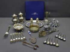 EPNS WARE & CUTLERY, commemorative dishes and a vintage table lighter