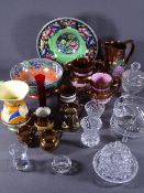 MALING POTTERY, Victorian copper lustre, vintage and modern cut and other glassware, a boxed