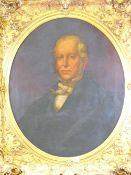 OIL ON CANVAS - portrait of a Georgian Gentleman, oval format in fine frame, unsigned, overall