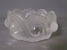LALIQUE GLASS 'GAO' CENDRIER 11cms D, etched to the base 'Lalique, France'