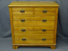 CIRCA 1900 SATINWOOD CHEST of two short over three long drawers, registered design number 419495