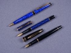 WATERMAN - Modern 1990s France blue Waterman Expert II ballpoint pen with 23ct gold plated trims, in
