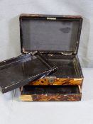 TORTOISE SHELL VENEERED WORK BOX, Japanese 19th Century