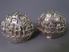 PAIR OF 925 STAMPED JERUSALEM CITY PAPERWEIGHTS