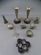 COLLECTION OF ORIENTAL SILVER & WHITE METAL, 8.2 troy ozs weighable, 256grms including two pierced