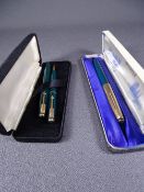 PARKER - Vintage 1950s teal blue Parker 51 Mk ll Aerometric fountain pen with 12ct rolled gold