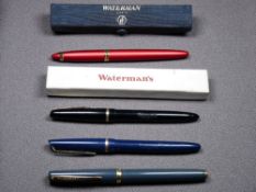 WATERMAN - Vintage (1960/70s) grey Waterman Ligne 60 fountain pen with gold trim and 18ct gold