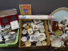 COMMEMORATIVE BEAKERS & MUGS and an assortment of other china