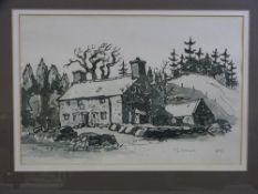 After SIR KYFFIN WILLIAMS RA colourwash print - Ty Mawr, Gwybrnant, signed with initials, 29 x