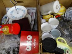 NOVELTY CHINA and other interesting items including cake stand, OXO tin ETC