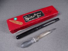 MABIE TODD - Vintage 1910s chased black hard rubber Swan Mabie Todd 1500 Eyedropper fountain pen