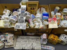 COMMEMORATIVE WARE including Jasperware, beakers ETC (three boxes)
