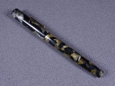 MABIE TODD - Vintage 1930s pearl grey marble Blackbird Mabie Todd BB2/45 self-filler fountain pen