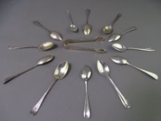 TWO SETS OF SILVER TEASPOONS including a chased decorated set of six with matching tongs, Birmingham