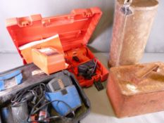 VICTORIAN FIRE EXTINGUISHER, old petrol can and power tools ETC